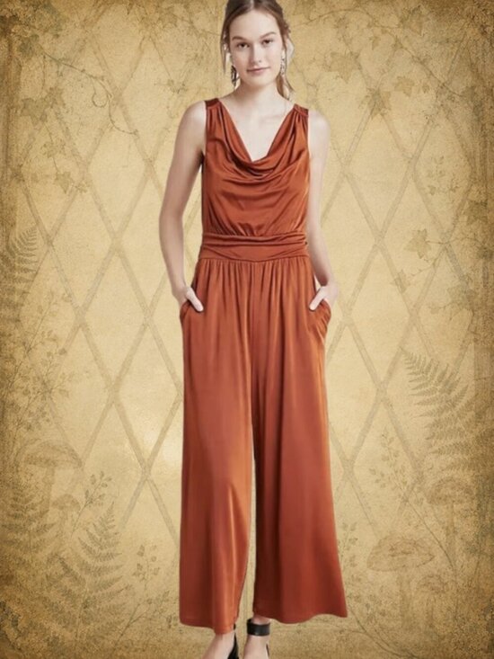 Anthrolologie Pants - Fairy Fashion🧵🧚♀️ ANTHROPOLOGIE Orange Jumpsuit sz S